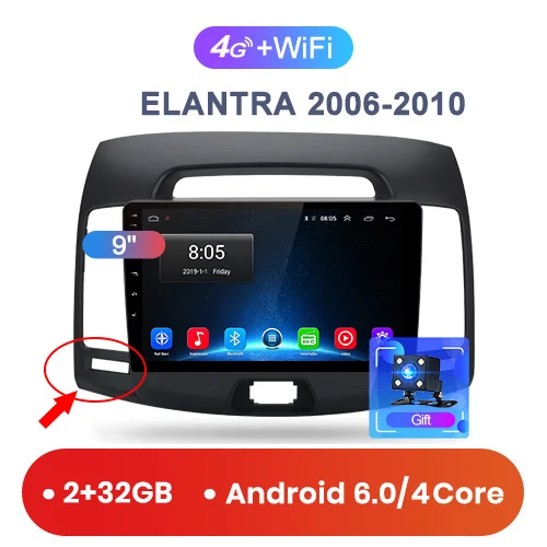 (2-32GB) B Junsun 4G+ 64G CarPlay DSP Android 8,1 автомобильный Радио Мультимедиа Стерео Аудио плеер gps 2 Din для hyundai Santa Fe 2 2006-2012 без DVD - Цвет: (2-32GB) B