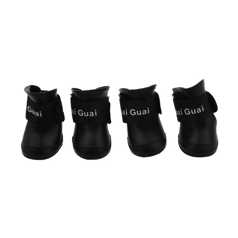 Черный M обувь для домашних животных резиновые водонепроницаемые непромокаемые