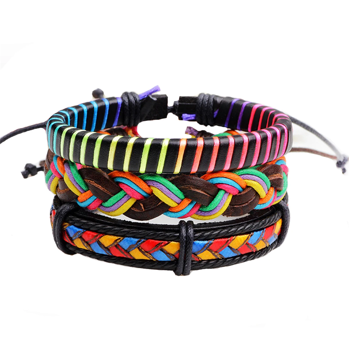 1 комплект Многослойный кожаный браслет мужские ювелирные изделия Boho Рок Браслеты из дерева для женщин винтажные браслеты и браслеты - Окраска металла: U