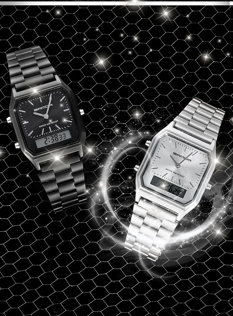 SANDA Military Sports Watches Waterproof Mens Watches Top Brand Luxury Clock Electronic LED Digital Watch Men Relogio Masculino