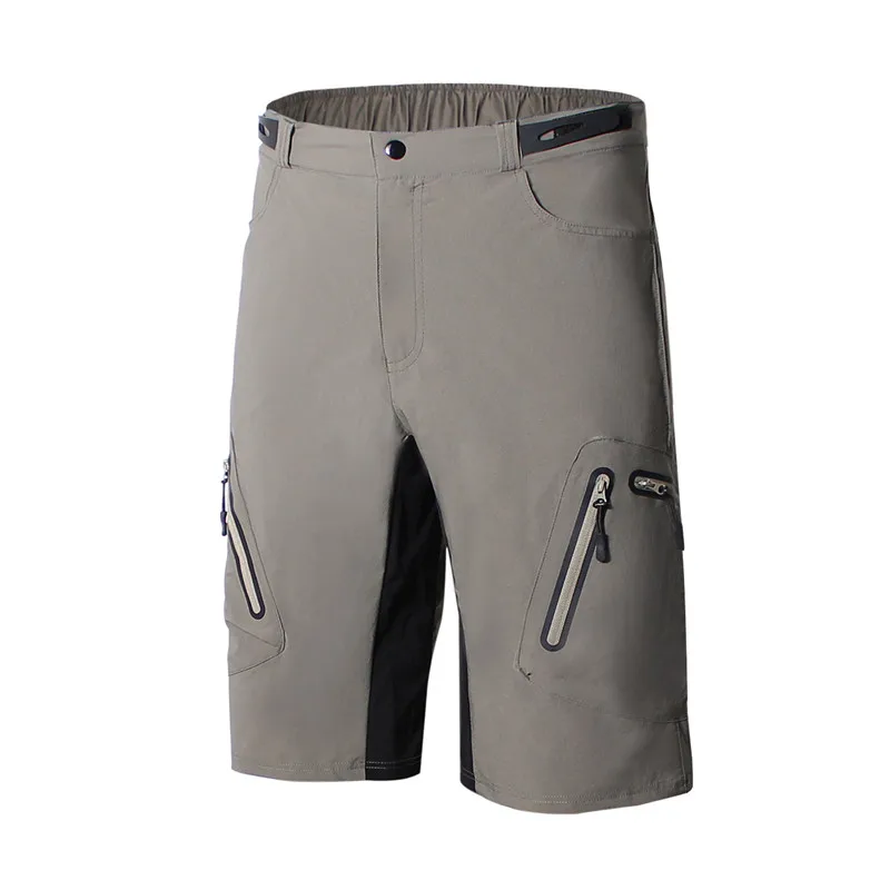 Серый Короткие шорты Cycliste Homme, летние шорты для горного велосипеда, для спорта на открытом воздухе, для езды на велосипеде, бега, пешего туризма, рыбалки, шорты, брюки - Цвет: Серый