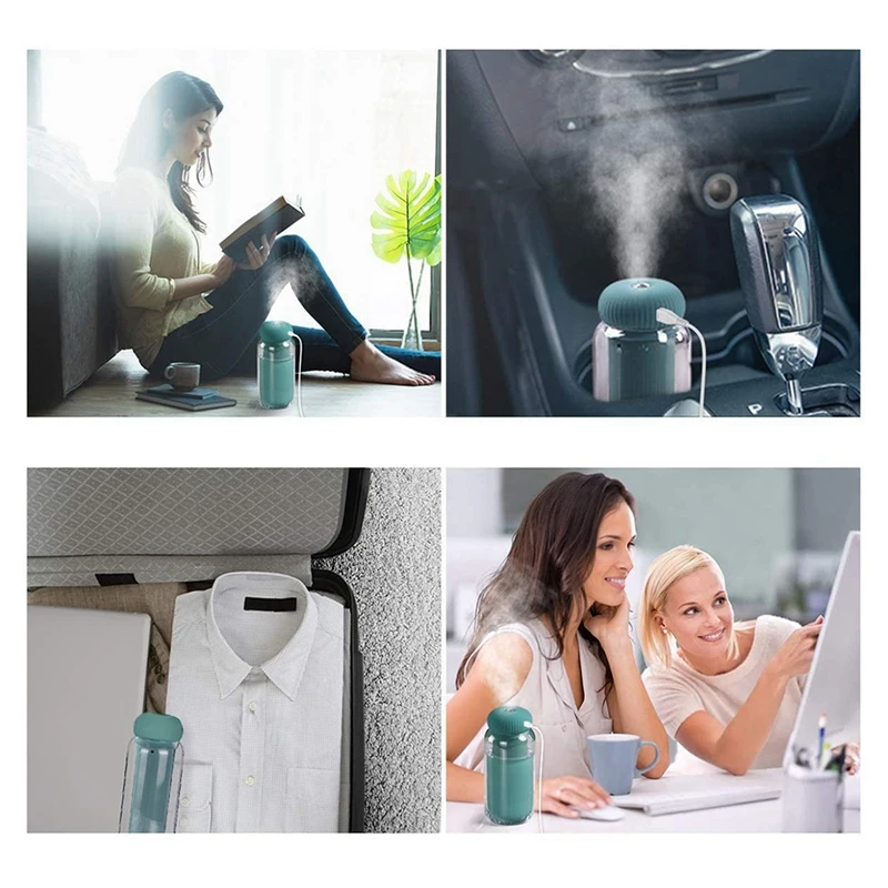 

Portable Mini Ultrasonic Cool Mist Humidifiers with Night Light,300Ml Small USB Cactus Humidifier for Desk