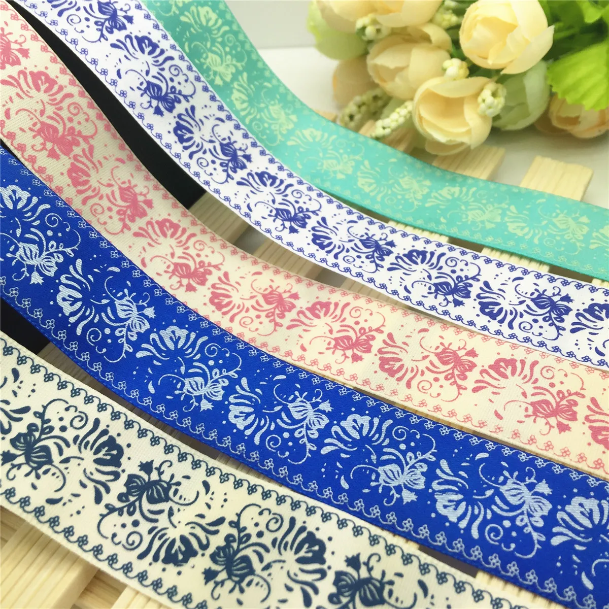 Новинка корсажная лента с цветочным принтом сделай сам 5 ярдов 1 дюйм 25 мм для