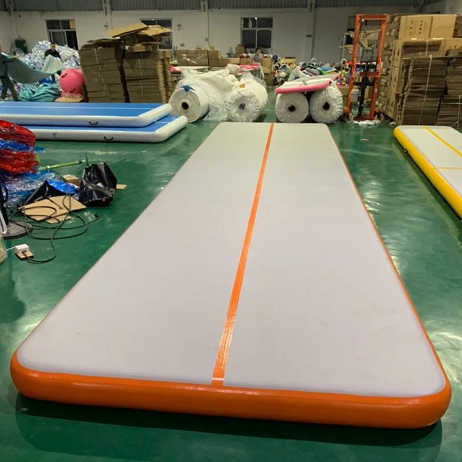 

30ft Inflatable Air Gymnastics Mat Training Mats 8 inches Thickness Gymnastics Tracks For Cheerleading/Yoga/Water with Pump