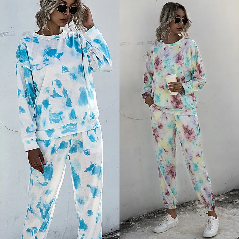 Женский спортивный костюм для отдыха с принтом женский из 2 предметов свитшот