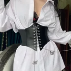 Женский винтажный корсет, однотонный корсет с цепочкой, на завязках, бюстье, укороченные топы, Клубные готические майки для похудения, женская корректирующая одежда