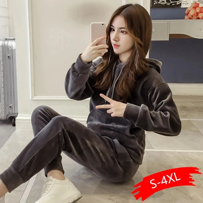 На осень и весну толстовка с капюшоном спортивный костюм комплект из двух