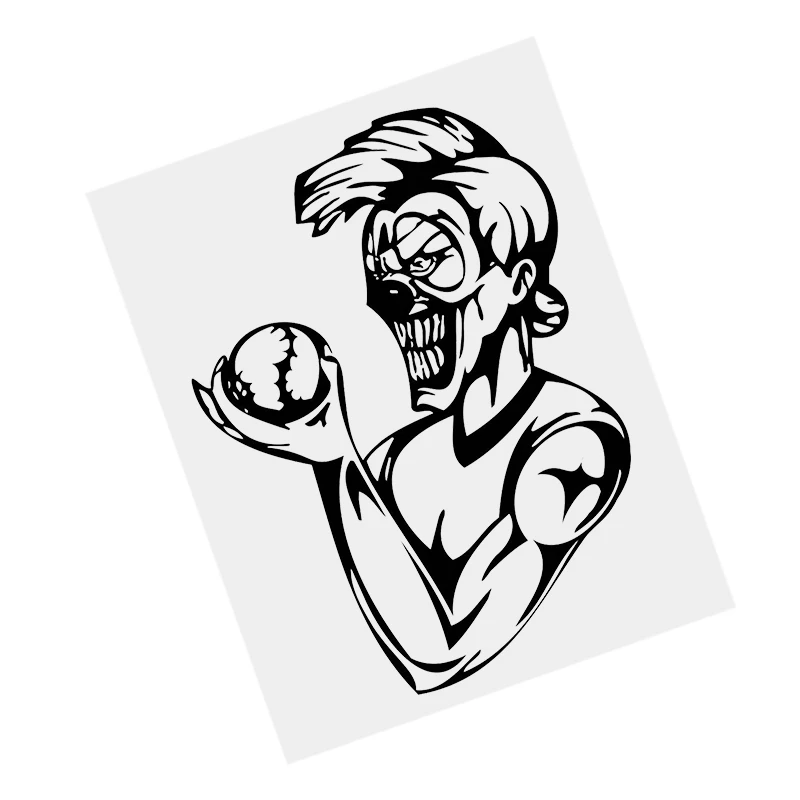 

11775# Clown Jester V75 Self-adhesive Car Sticker Black Vinyl Decal Waterproof for Motorcycle Bumper Transparent Background