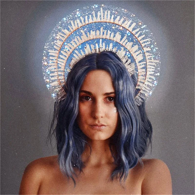 

The Illusion Holy Goddess Halo Crown [Raw Clear Crystal Quartz Crown], Goddess, Burlesque Headpiece, Boho Bride, Bridal, Photosh