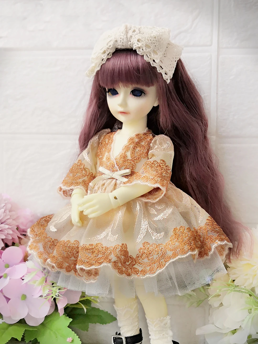 

Doll clothes,1/6 doll dress +headdress for 1/6 BJD,Nice doll accessories, Only doll dress