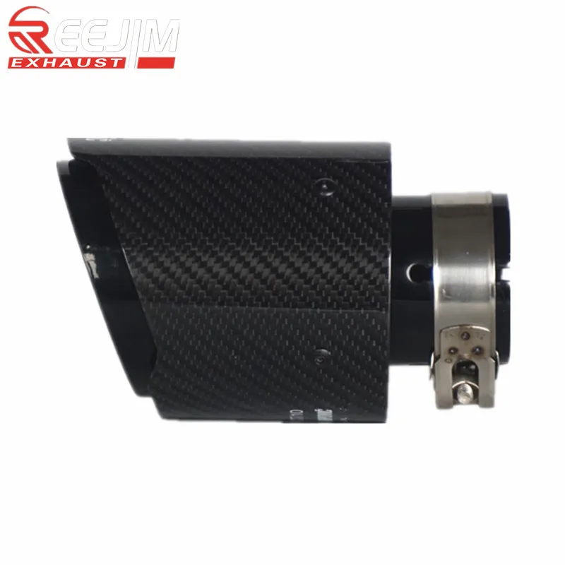 1 шт. Универсальный глянцевый черный глушитель выхлопной трубы из углеродного