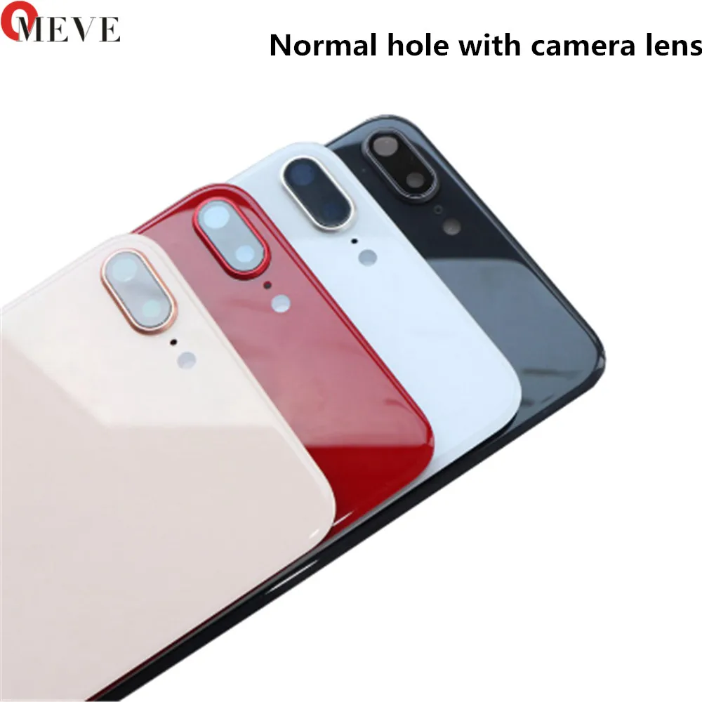 10 шт./лот задняя крышка чехол для iphone 8 8P Корпус задняя Батарейная дверь с большим/нормальным отверстием или оправа объектива камеры