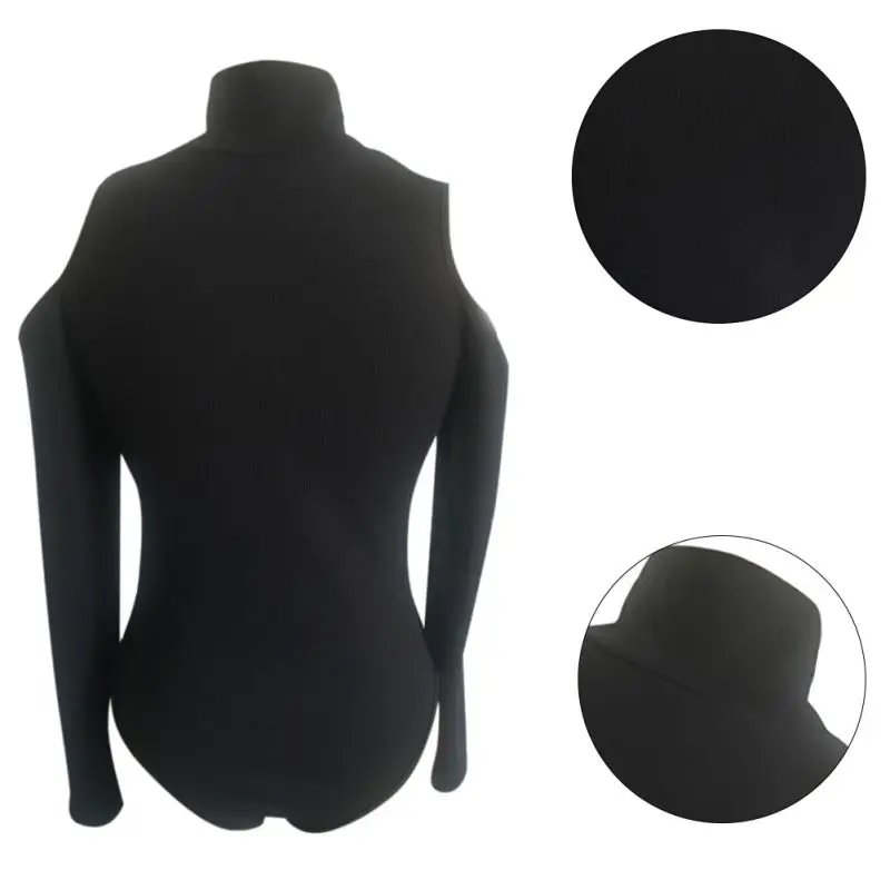 

Autumn Long Sleeve Women's Bodysuit Winter Elegant Turtleneck Body Femme Sexy Strapless Hollow Out Bodycon Bodysuits