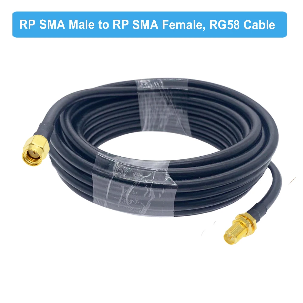 RP SMA штекер-RP гнездовая гайка перегородка WiFi антенна Удлинительный кабель RG58 50 Ом