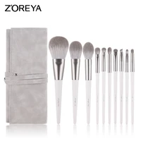 zoreya silver 10 14pcs makeup brushes set cosmetics eye shadow brush blending blush lip powder highlighter make up brushes tools