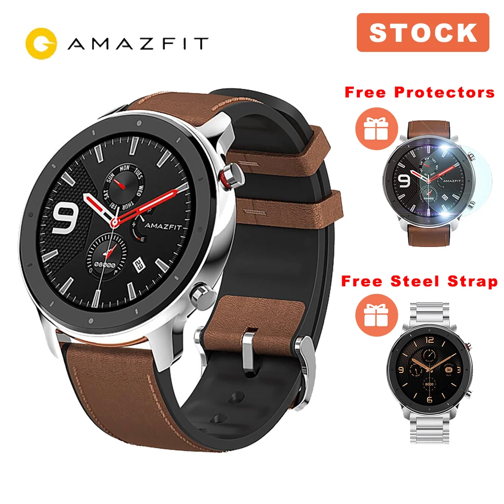 [В наличии] Huami AMAZFIT GTR 47 мм смарт часы gps 5ATM водонепроницаемые мульти спортивные