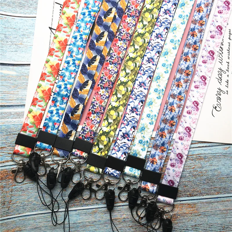 Neck strap Cell phone Lanyard for keys ID card Mobile Phone straps Floral Fashion Flower necklace Handphone strap keycord long