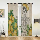 Занавески на окна в стиле ретро с изображением черепа лимона, домашний декор, занавески на окна для спальни, гостиной