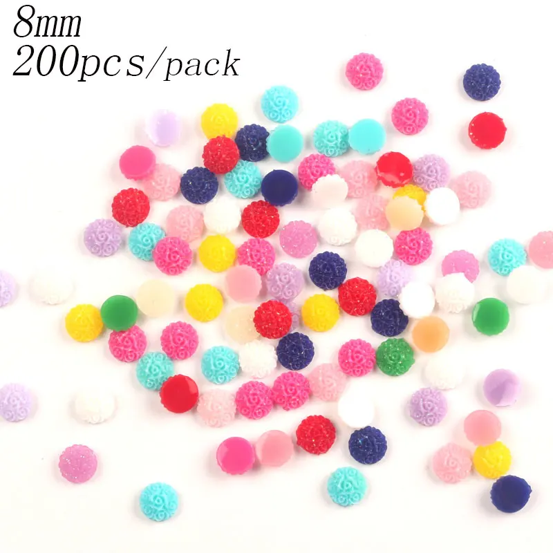 200 шт. смешанные розы цветы из смолы искусственные украшения с плоской задней