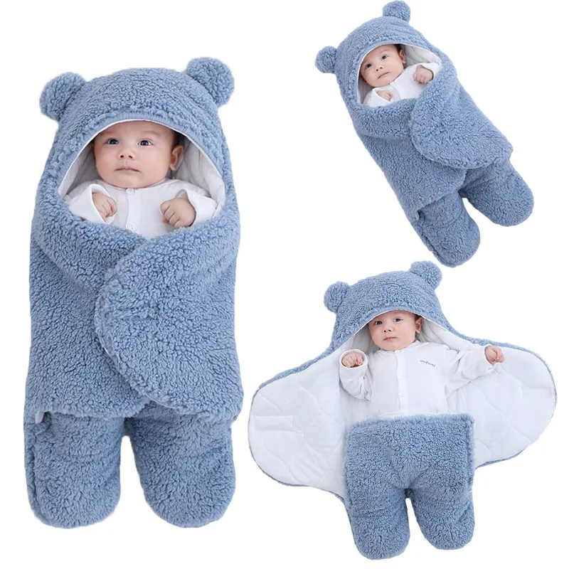 

Newborn Baby Wrap Blankets Cuddling Anti-shock Swaddling Sleeping Bag Baby Wrapper Sleepsack 100% Cotton Thicken Cocoon Bags
