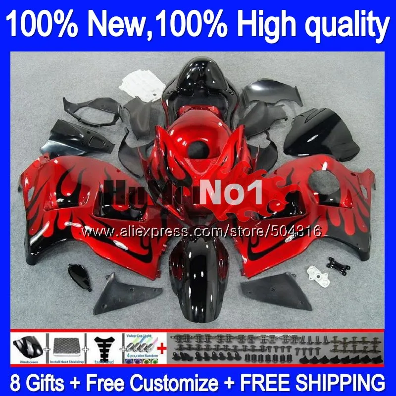 Корпус для SUZUKI Hayabusa GSXR-1300 GSXR 1300 27MC. 10 красно-пламя GSXR1300 1996 1997 1998 1999 2000 2001 96 97 98 99 01