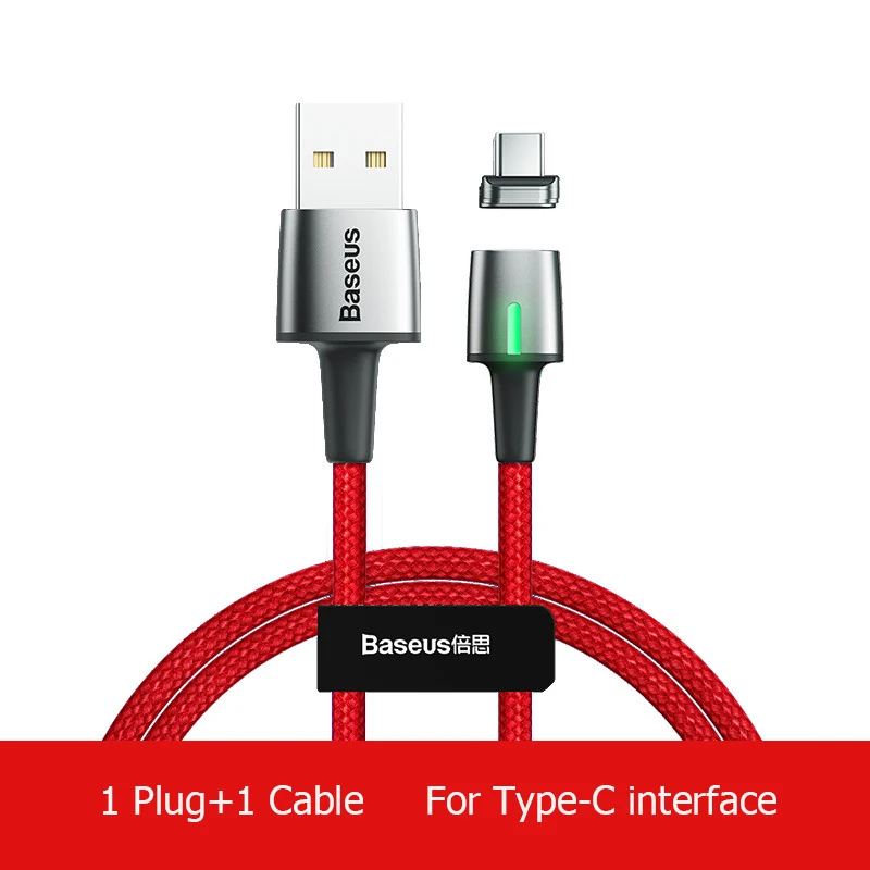 RED Магнитный кабель Baseus, Micro usb type-C, кабель для iPhone, huawei, Xiaomi, быстрая зарядка, магнитное зарядное устройство, USB C, для huawei P20 - Цвет: RED