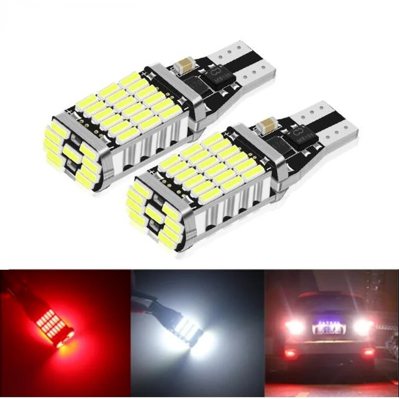 

1PC led Canbus T10 LED W16W 920 921 912 LED 4014 45 chips Reverse Light Bulbs Backup Parking Light Lamp Bulbs White Red NO ERROR