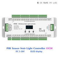 32ch multifunctional pir sensor stair light led controller with daylight detection for 5v 12v 24v ws2811 ws2812 2801 5050 strip