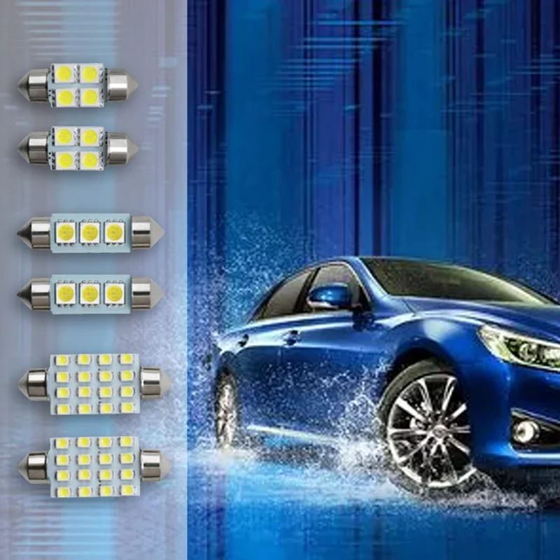 

14 X T10 31mm 41mm 1156 White LED Car Interior Inside Light super brightness Dome Trunk Replacement License Plate Lamps Bulbs