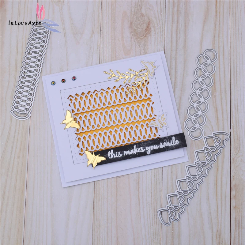 

InLoveArts Lace Border Metal Cutting Dies Scrapbooking for Making Cards Decorative Embossing Crafts Stencils DIY Heart Die Cuts