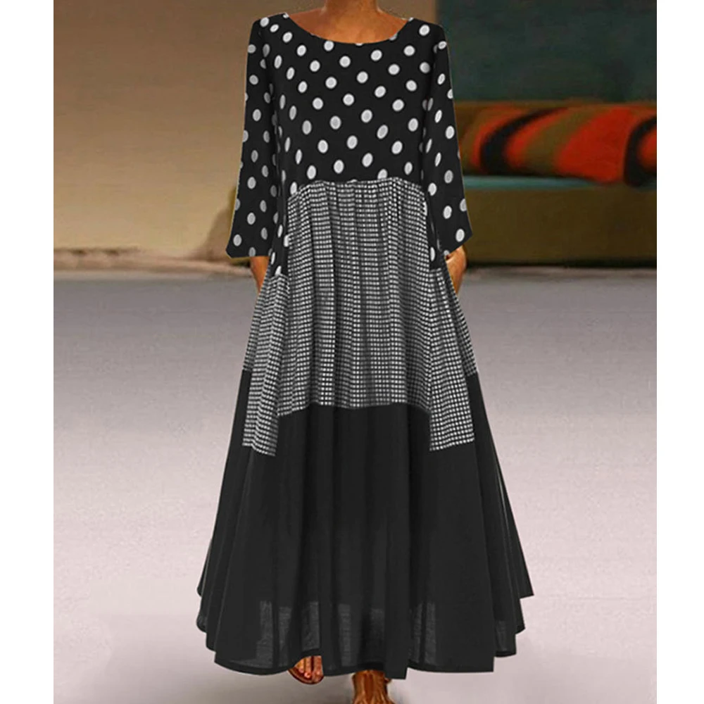 Платье женское длинное из хлопка и льна кафтан абайя турецкий хиджаб