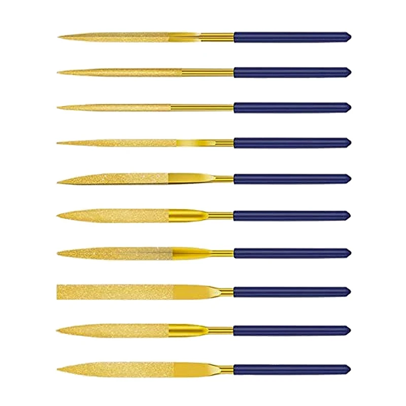 

10 Pcs Diamond Files for Stone, Multipurpose Needle File Set Small Files Tools, for Metal Sanding, Jewelers, Wood