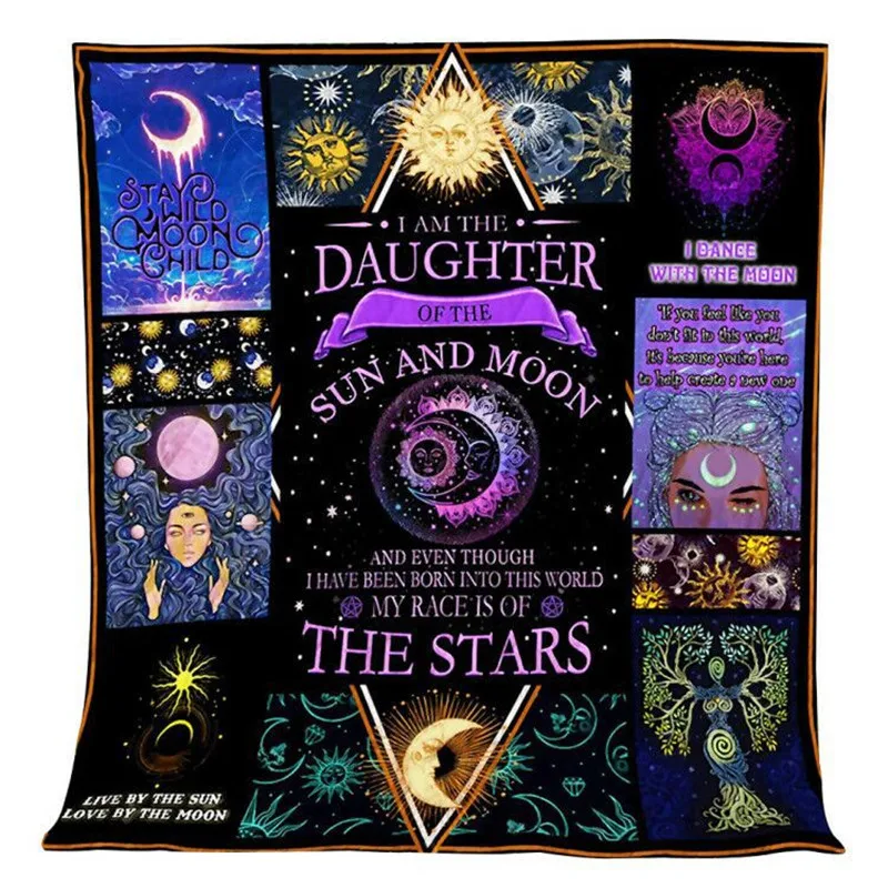3D одеяло с цифровой печатью для дочери модное мультяшное со звездой луной