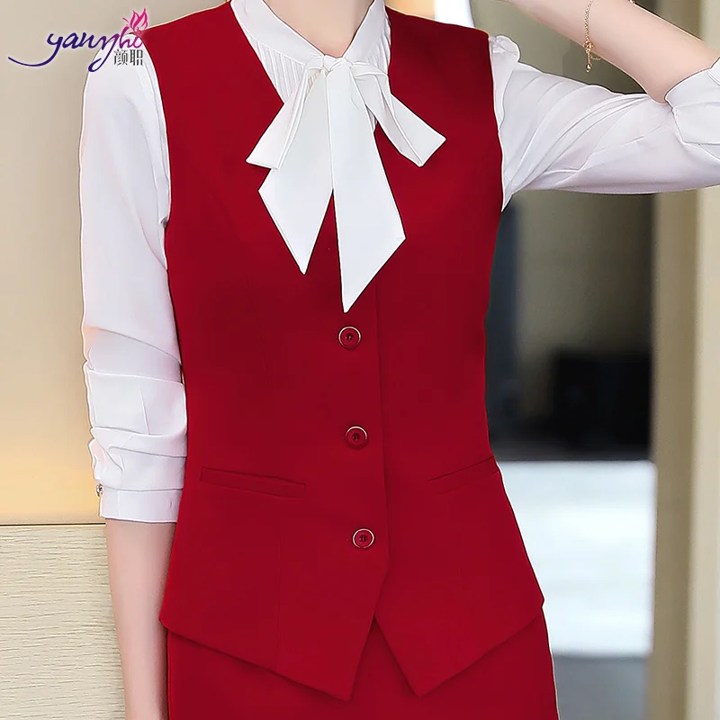 Женский Элегантный жилет деловой стиль для девушек топы офиса официальная