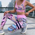 Женский спортивный костюм для бега и йоги, с принтом банана, штаны с высокой талией, в стиле Харадзюку