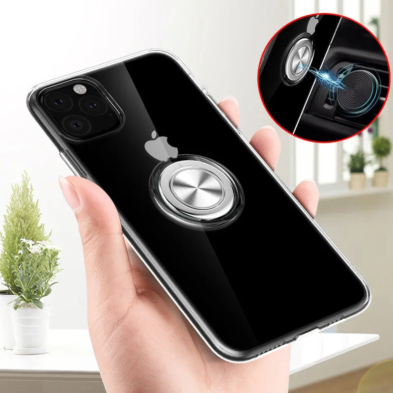 Прозрачный силиконовый чехол подставка для iPhone 7 8 6s Plus XS Max XR|Бамперы| |
