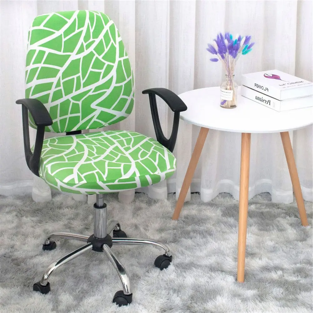 

2pcs/set Office Home Universal Stretch Computer Armrest Chair Cover Elastic Seat Cover Spandex Split Chair Back Cover+Seat Cover