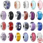 Лидер продаж, серебро 925 пробы, серия розовых фотоэлементов, стеклянные бусины, подходят для оригинальных браслетов Pandora с подвесками, женские Украшения сделай сам