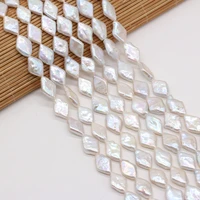 meibapj 1027mm natural freshwater pearl beads white rhombus diy jewelry accessories semi finished manual jewelry production