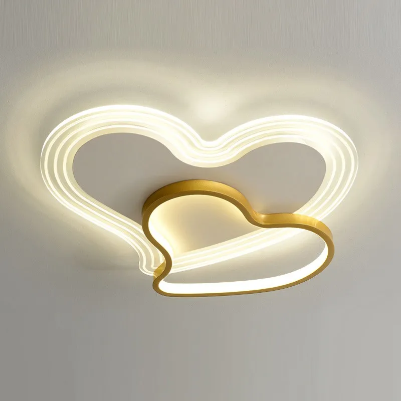 Lovely LED Wedding Bedroom Ceiling Lamps Romantic Heart Princess Room Living Lamp Fixtures | Освещение