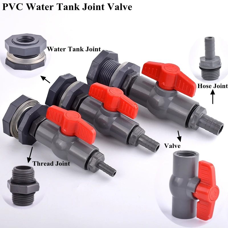 

1~3Set 1/2" 3/4" To 8~16mm PVC DIY Fish Tank Connector Aquarium Inlet Water Drain Hose Pagoda Joint Water Tank Valve Fittings