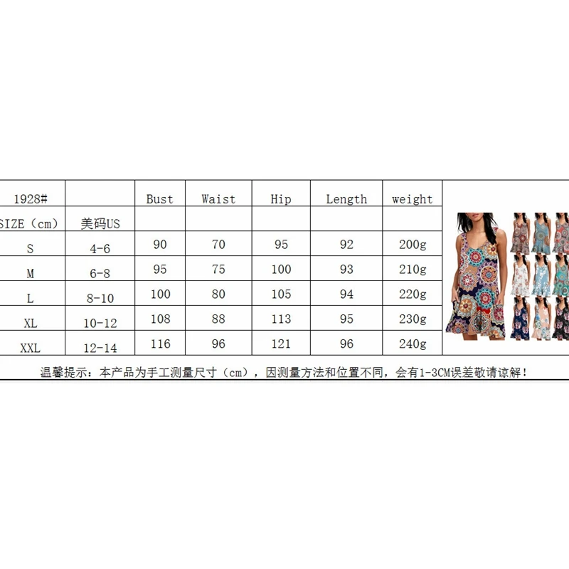 

Tank Dress Women Summer Sleeveless Casual Printed V-Neck A-Line Mini Dress Lugentolo