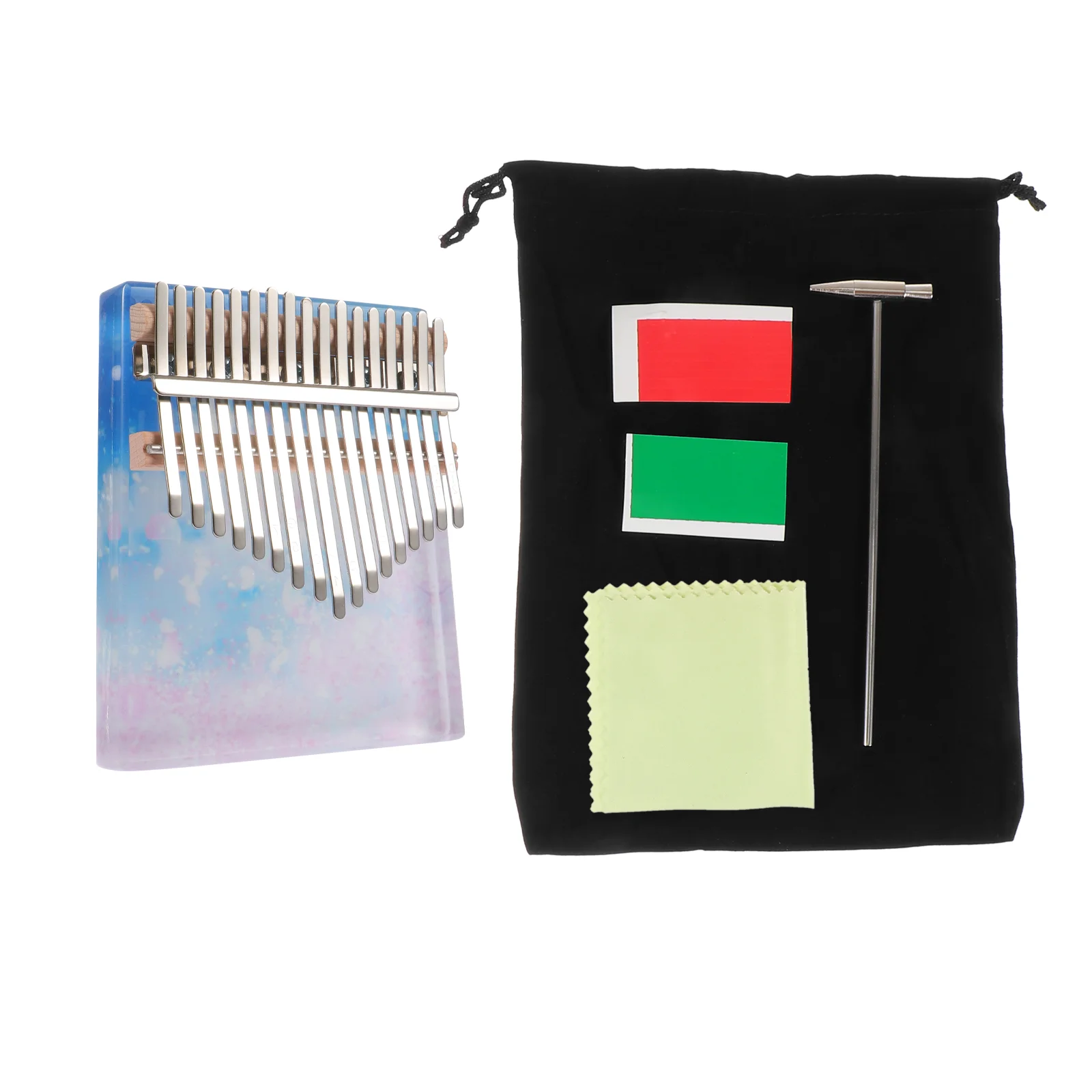 

1 Набор практичный калимба 17 клавиш большой палец пианино большой палец музыкальный инструмент (разные цвета)