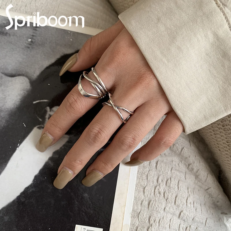 

Trendy Cross Couple Rings for Women Vintage Finger Adjustable Ring Minimalist Party Jewelry Wedding Wife Anniversary Gift