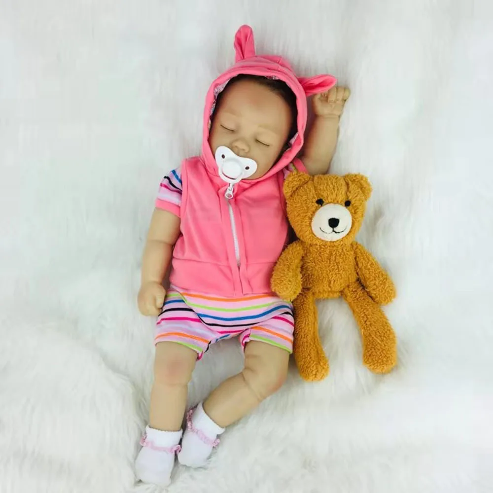 bear(yellow brown) Кукла Avani "eve' реалистичные куклы для новорожденных, реалистичные куклы для новорожденных, мягкие виниловые куклы для сна - Цвет: bear(yellow brown)