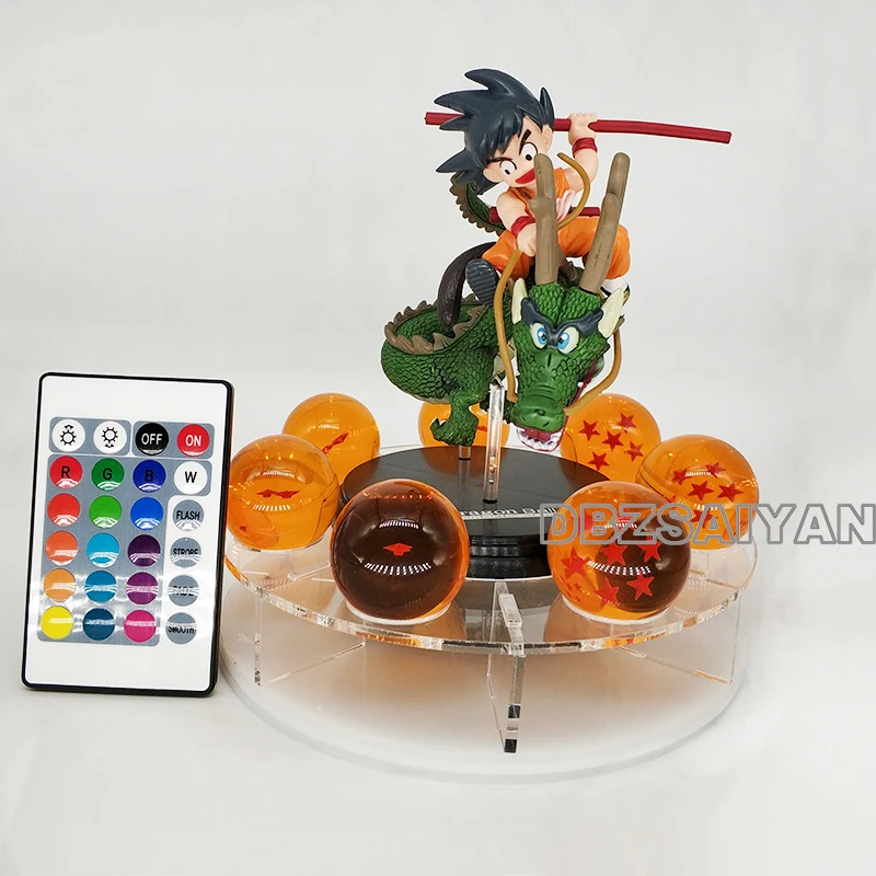 rgb lamp yellowball5 15 см Dragon Ball Shenron figulas прикроватная лампа Dragon Ball Z рисунок ночной Светильник Shenlong+ 7 шт 3,5 см шарики+ акриловая полка DBZ - Цвет: rgb lamp yellowball5