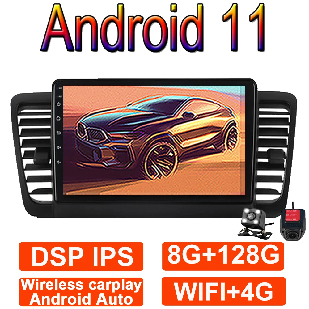 

9" 8+128G Carplay Android 11 For Subaru Outback Legacy 2003-2009 Car Radio Multimedia Video Player Navigation GPS WIFI 4G LTE BT