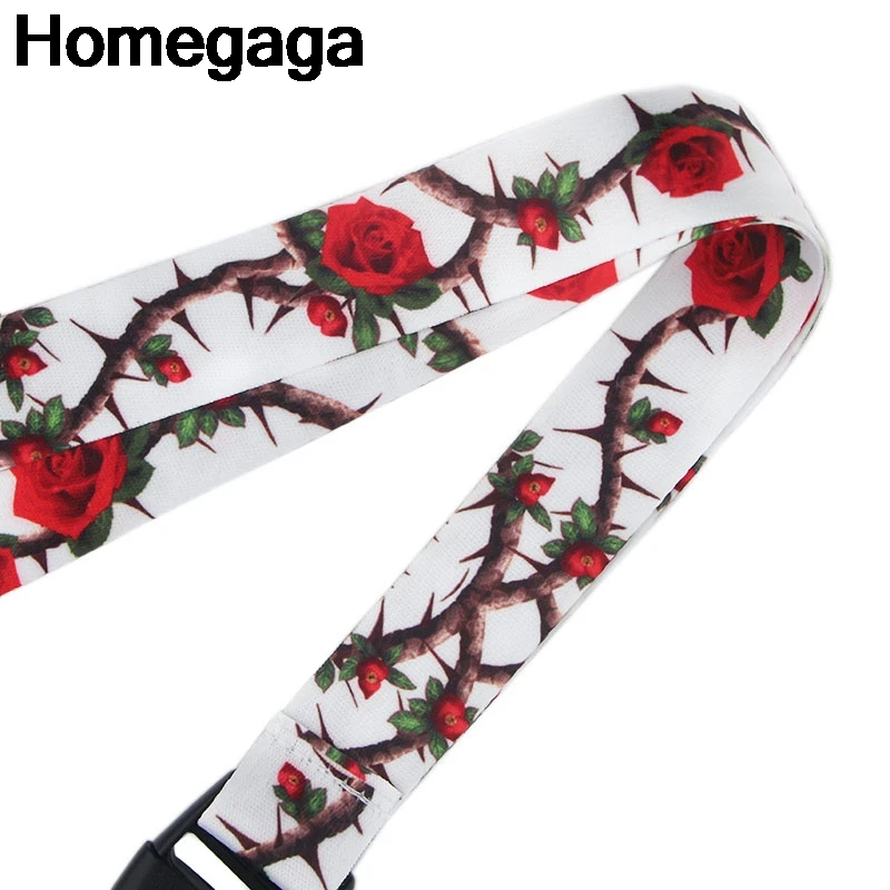 Homegaga винтажная роза Lanyards id Держатели для телефонов ожерелье аксессуар для ключей шеи ремни нагрудные опознавательные Значки для идентификации владельцев тесьма D2334