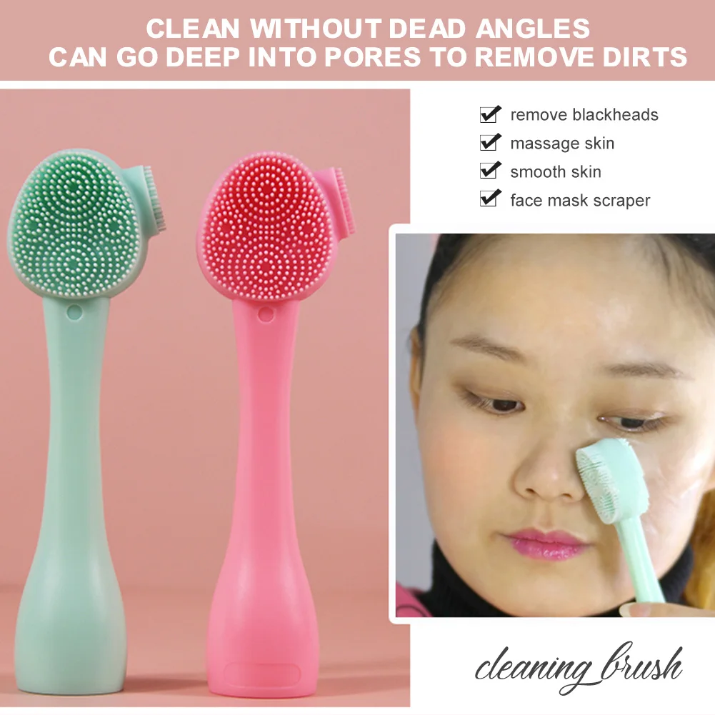 

Double-sided Soft Silicone Skin Care Brush Face Cleanser Facial Massage Washing Product Brush Makeup Accessories Skin Care Tools