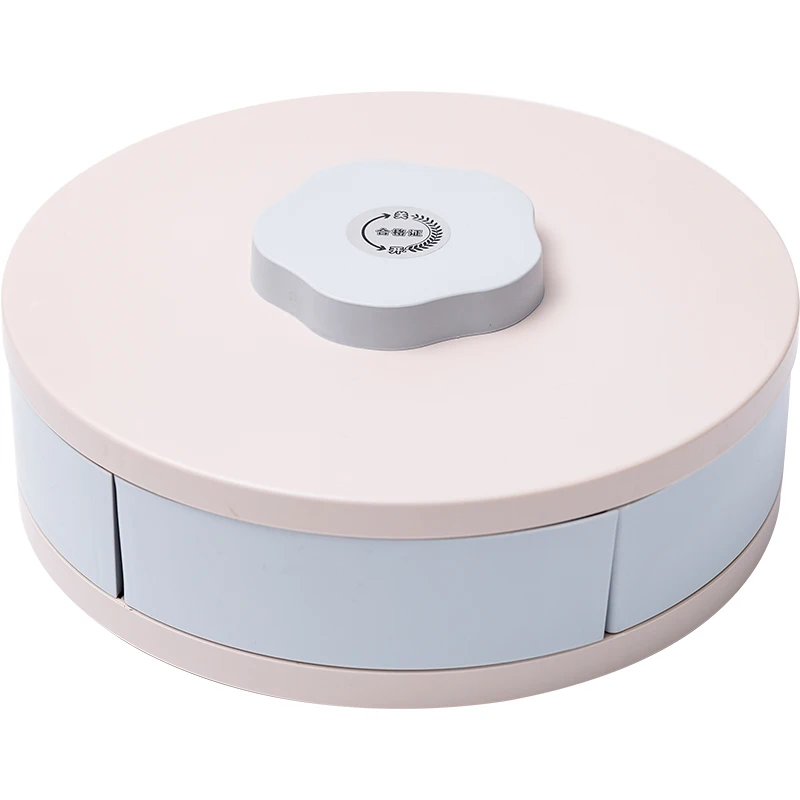 

Creative Plastic Candy Box with Lid Modern Style Rotating Petals Storage Box for Nuts/Snacks Household Table Organizer